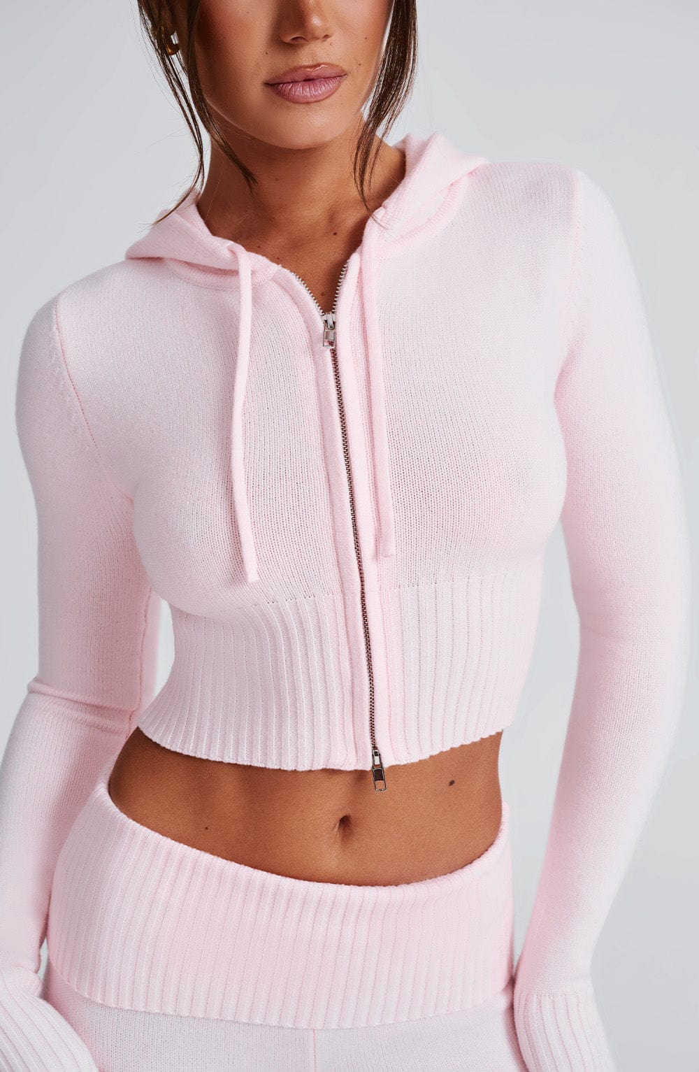 Portia Knit Hoodie – Pink