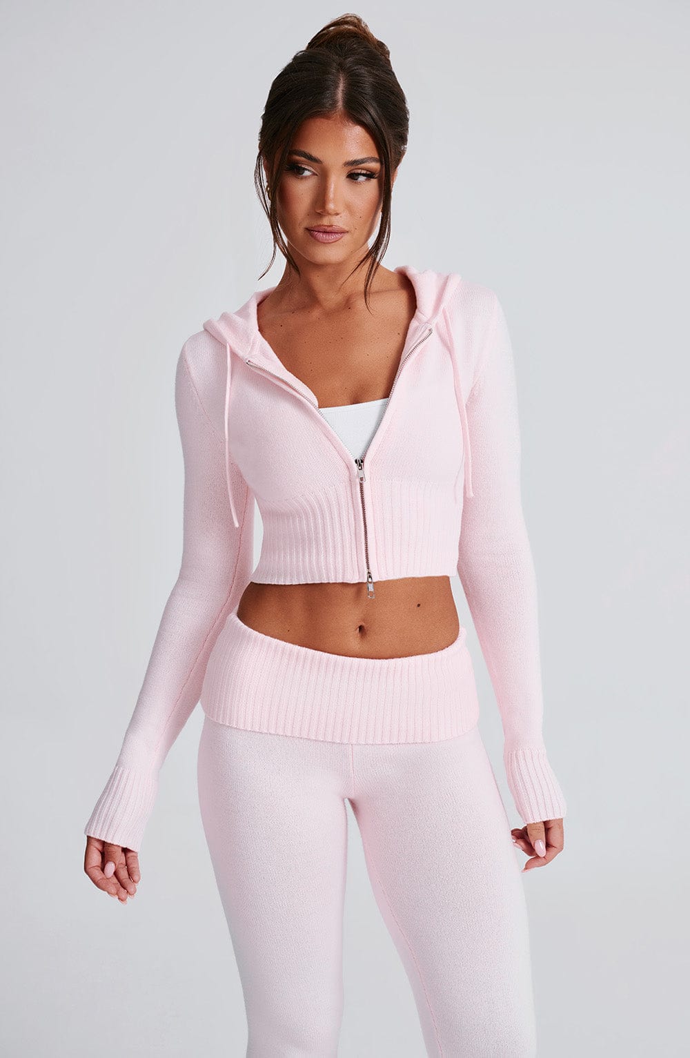 Portia Knit Hoodie – Pink