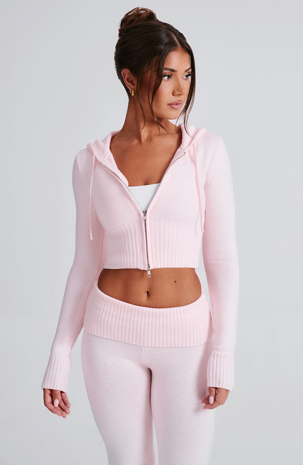 Portia Knit Hoodie – Pink