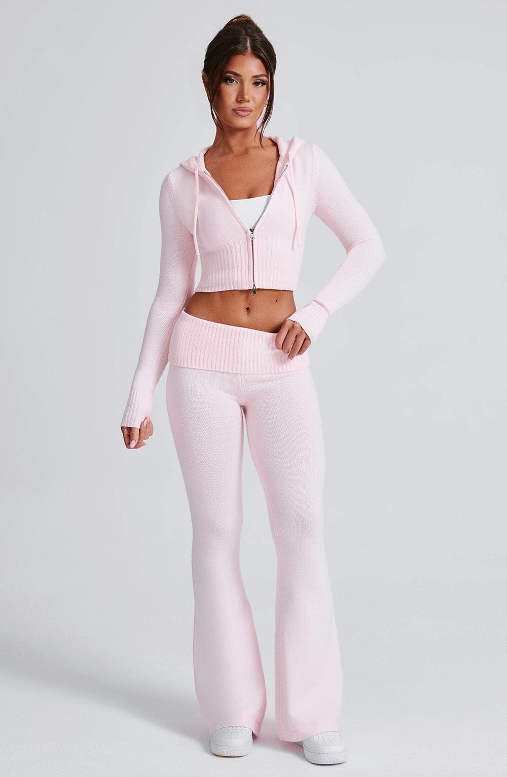 Portia Knit Hoodie – Pink