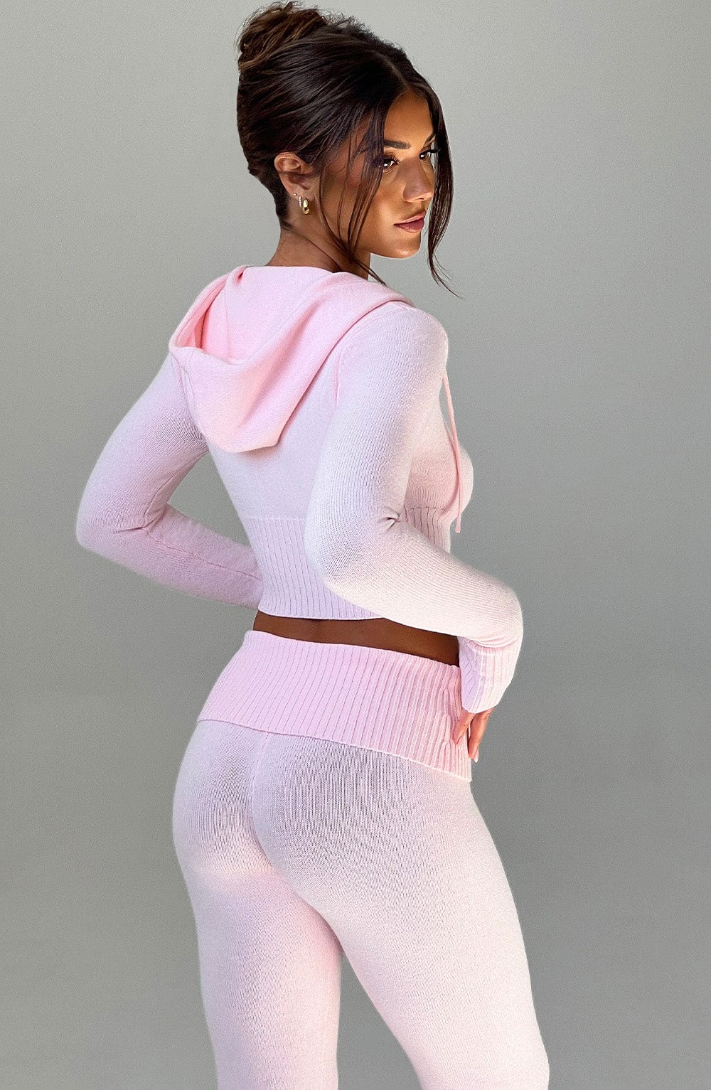 Portia Knit Hoodie – Pink