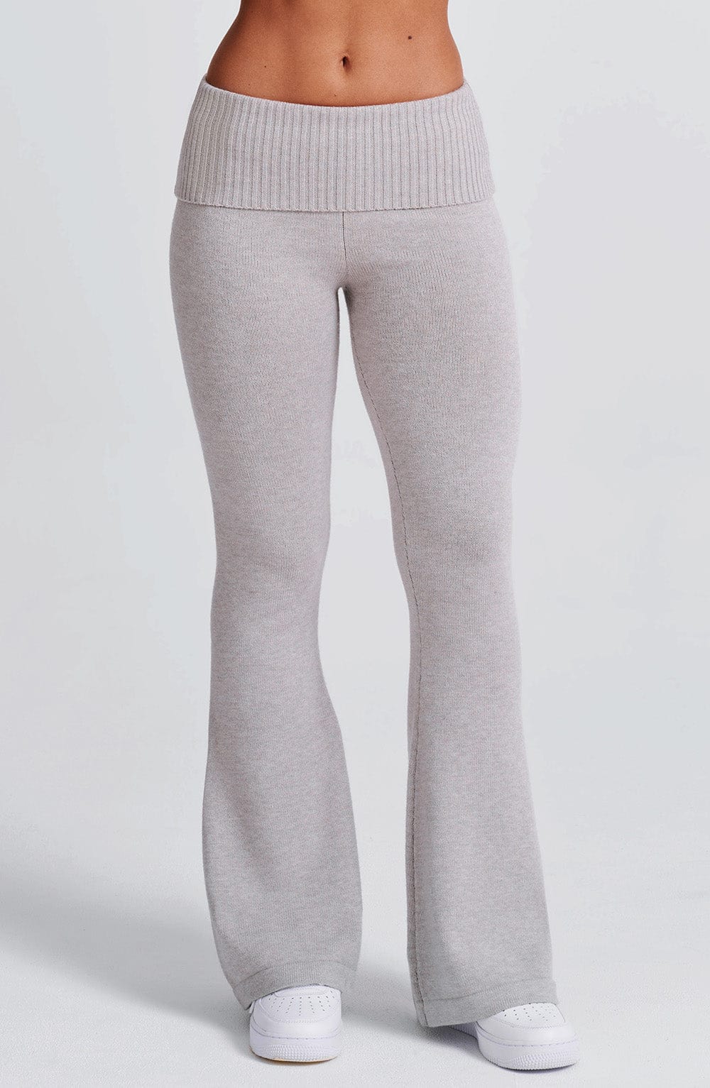 Portia Knit Pants – Light Grey Marl