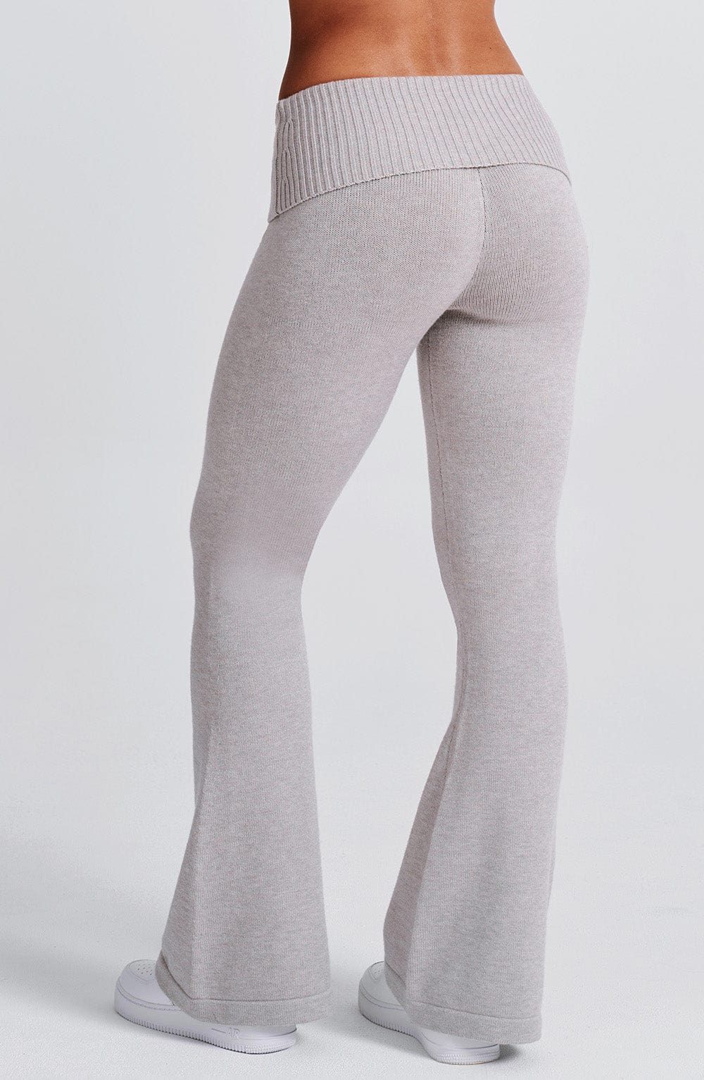 Portia Knit Pants – Light Grey Marl