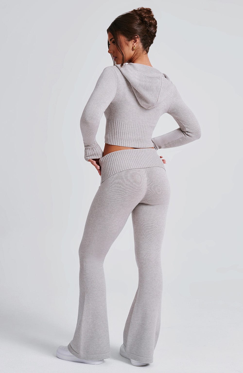 Portia Knit Pants – Light Grey Marl