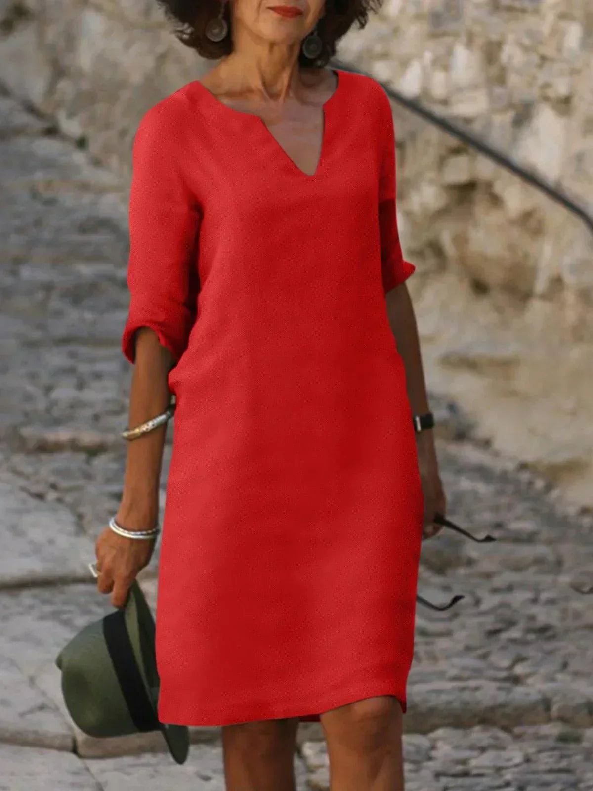 Women's Elegant V-Neck Dress