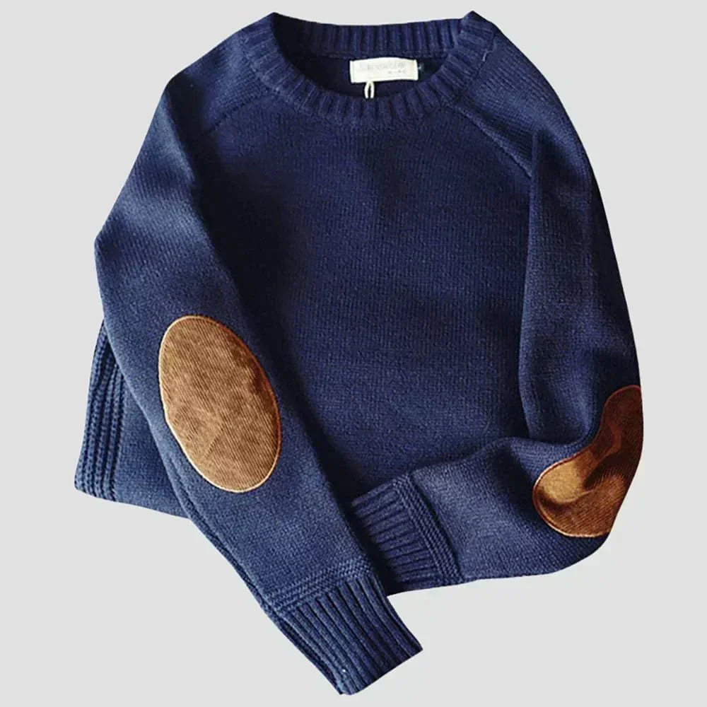 Men's Elbow Patch Crewneck Sweater