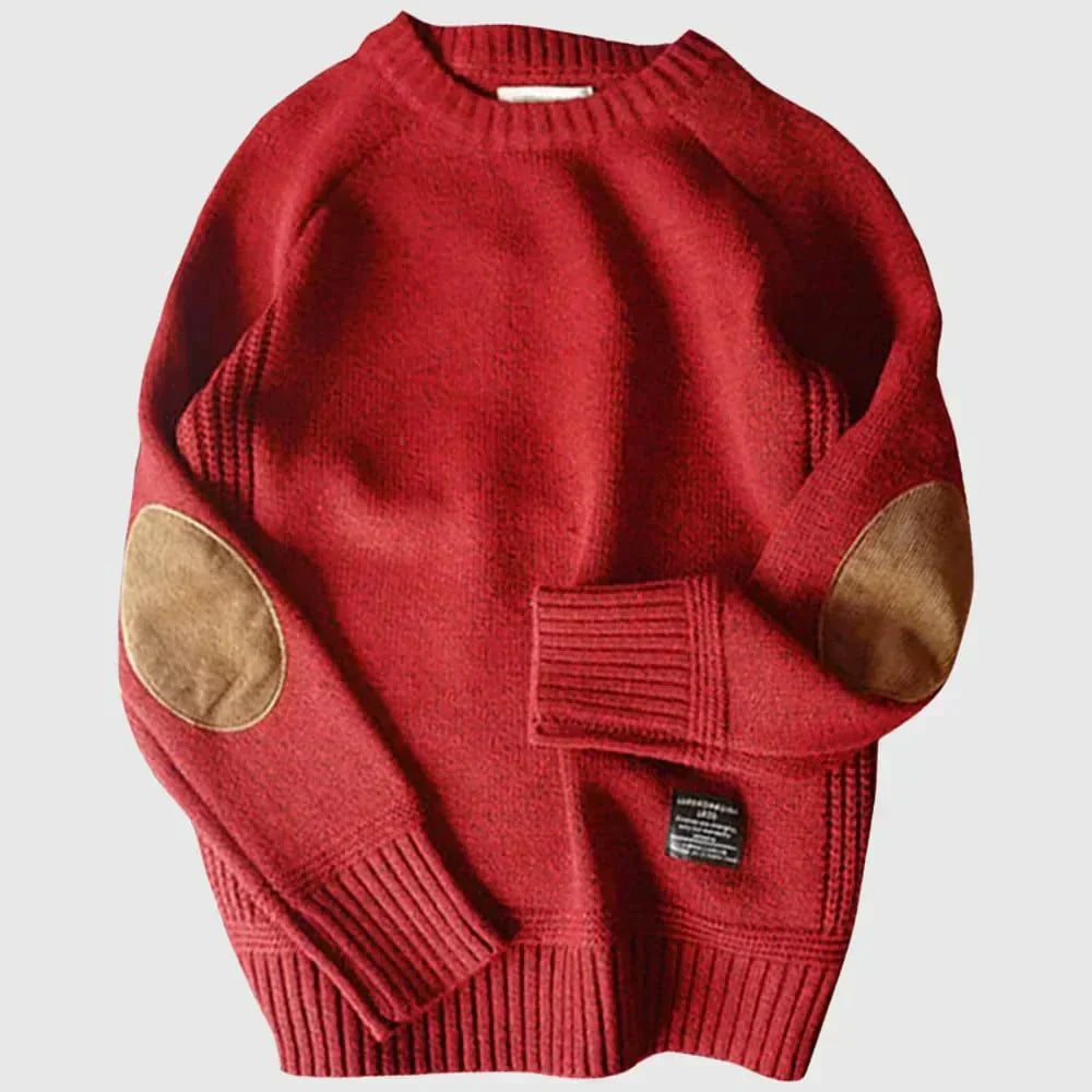 Men's Elbow Patch Crewneck Sweater