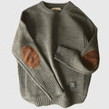 Men's Elbow Patch Crewneck Sweater