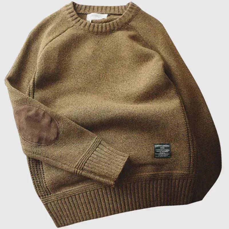 Men's Elbow Patch Crewneck Sweater