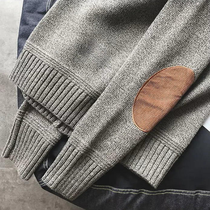 Men's Elbow Patch Crewneck Sweater