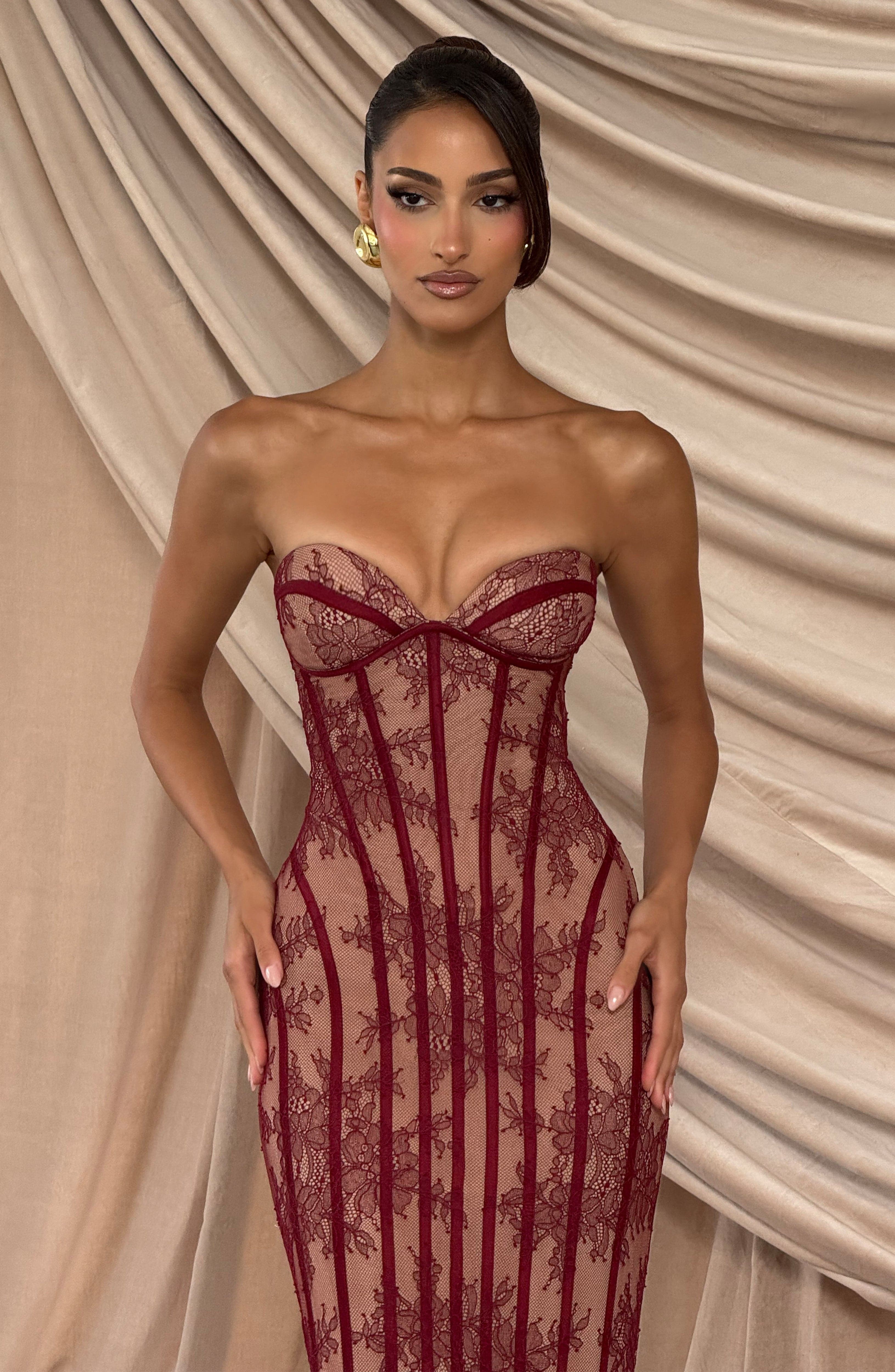 Sian Maxi Dress – Burgundy