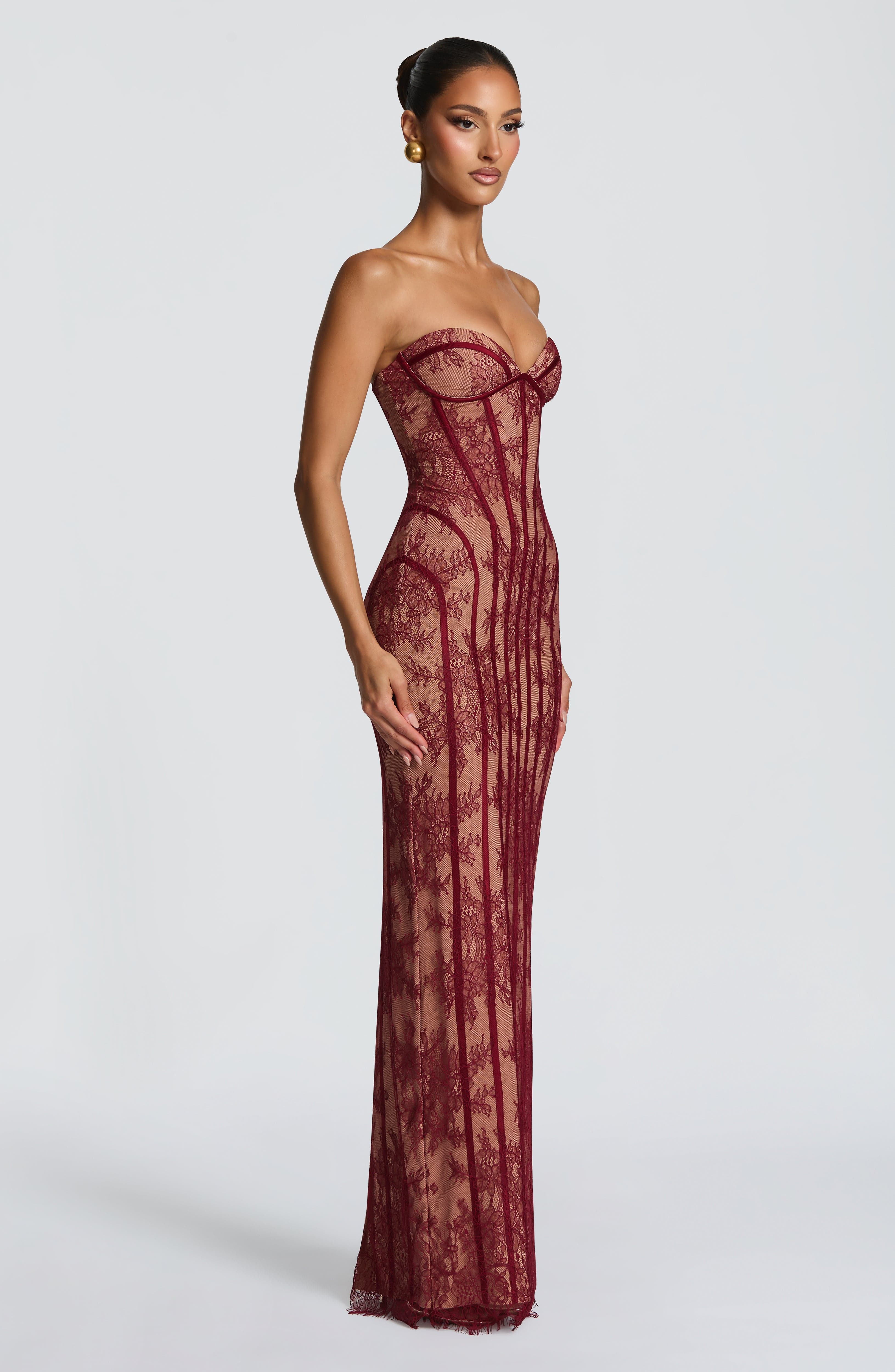 Sian Maxi Dress – Burgundy