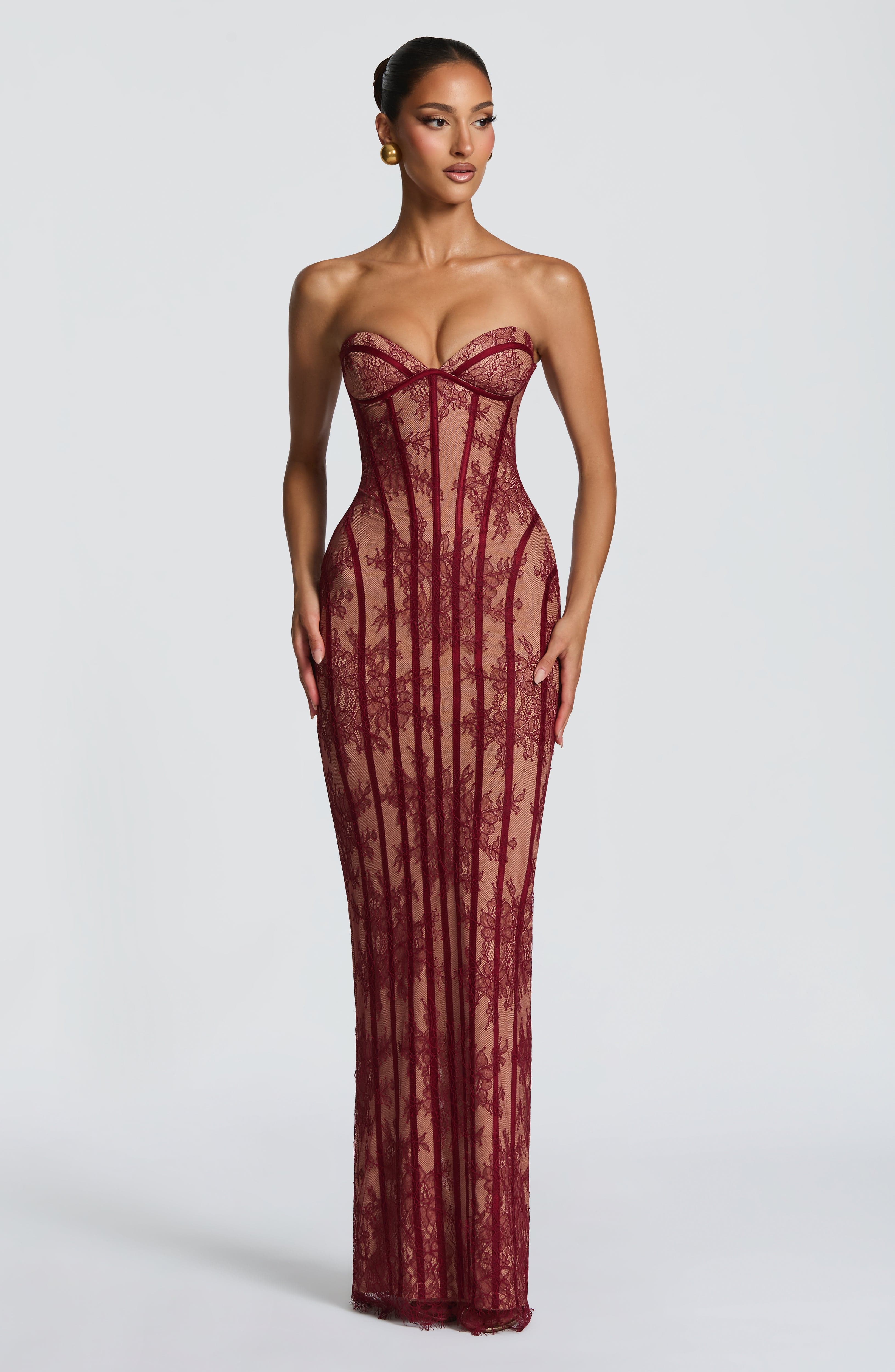 Sian Maxi Dress – Burgundy