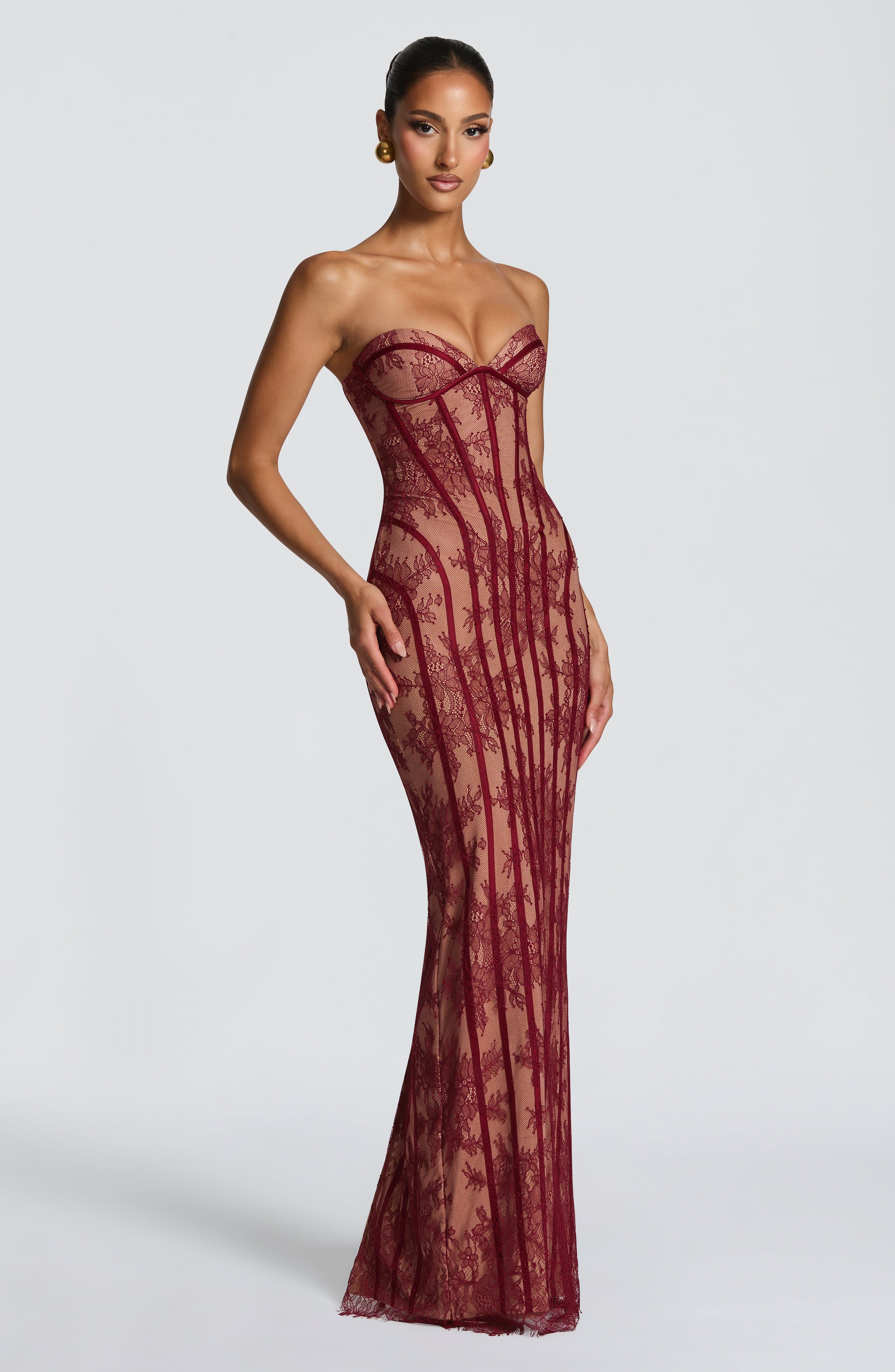 Sian Maxi Dress – Burgundy