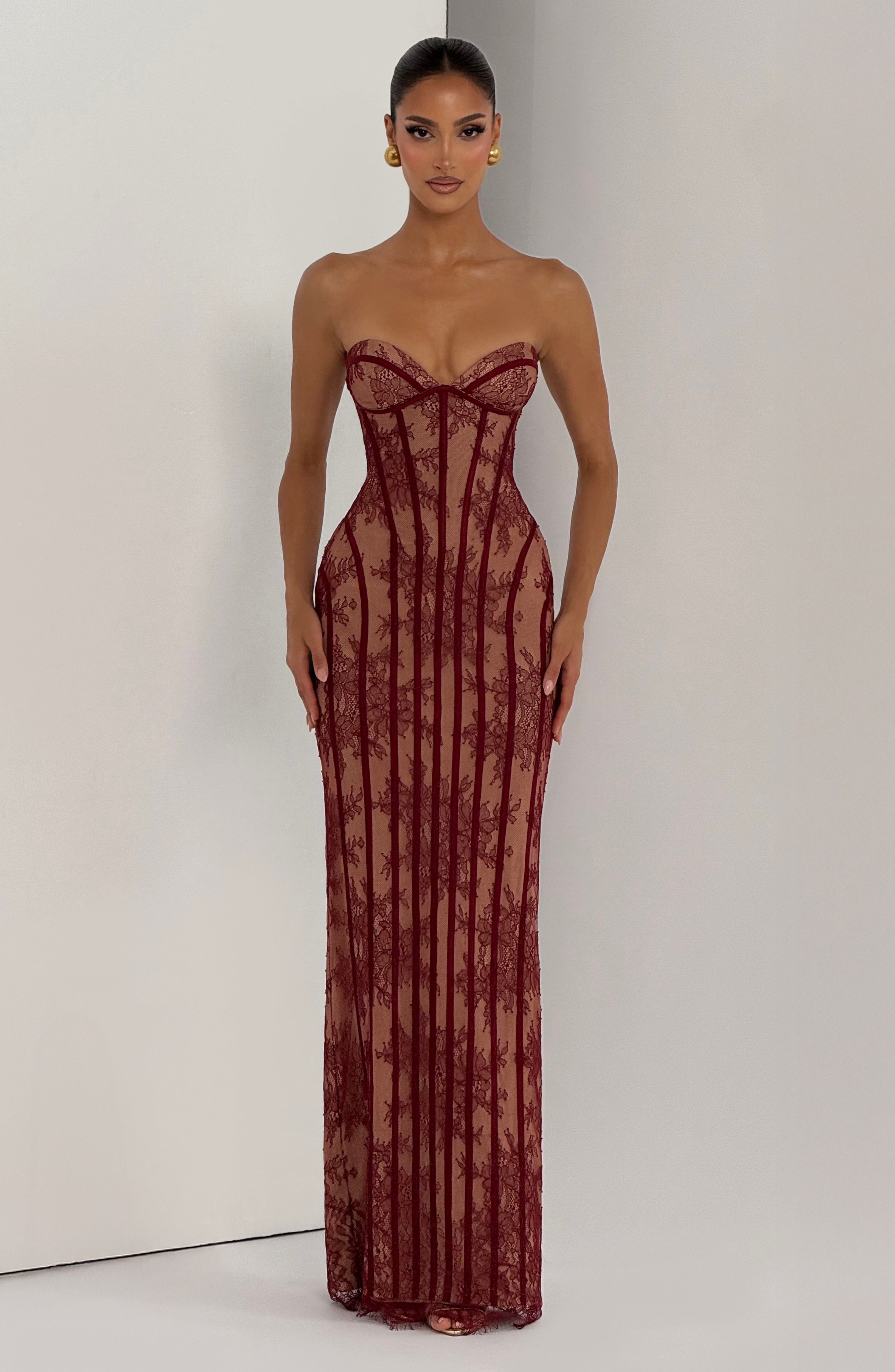 Sian Maxi Dress – Burgundy
