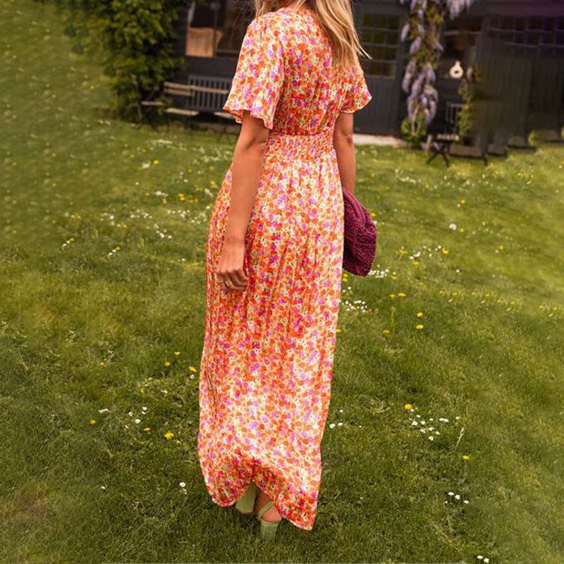 V-Neck Midi Dress