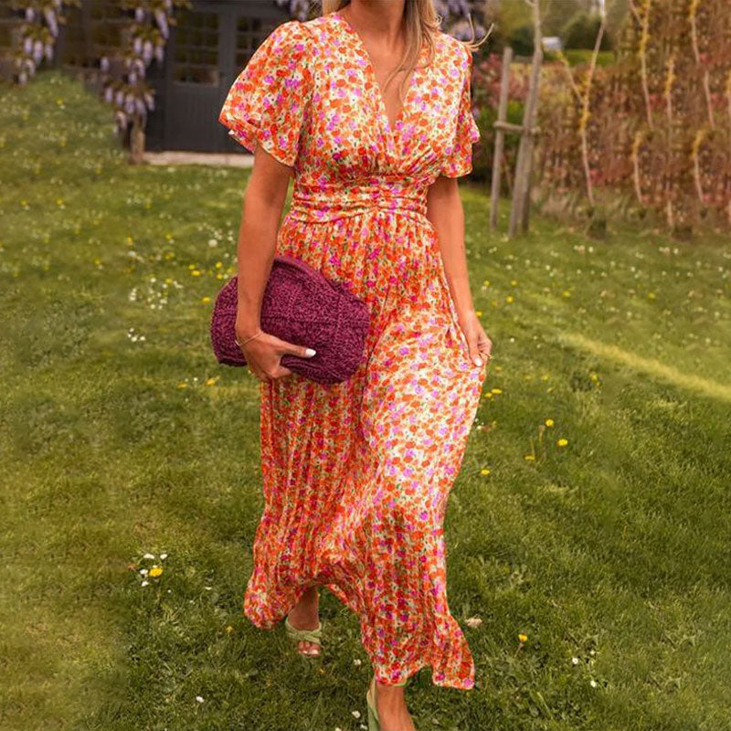 V-Neck Midi Dress