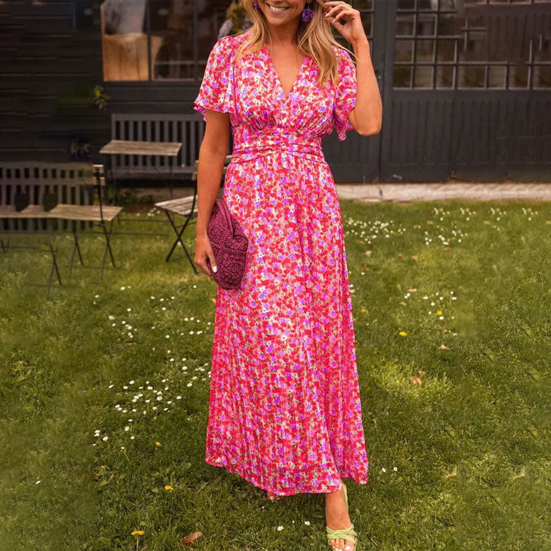 V-Neck Midi Dress