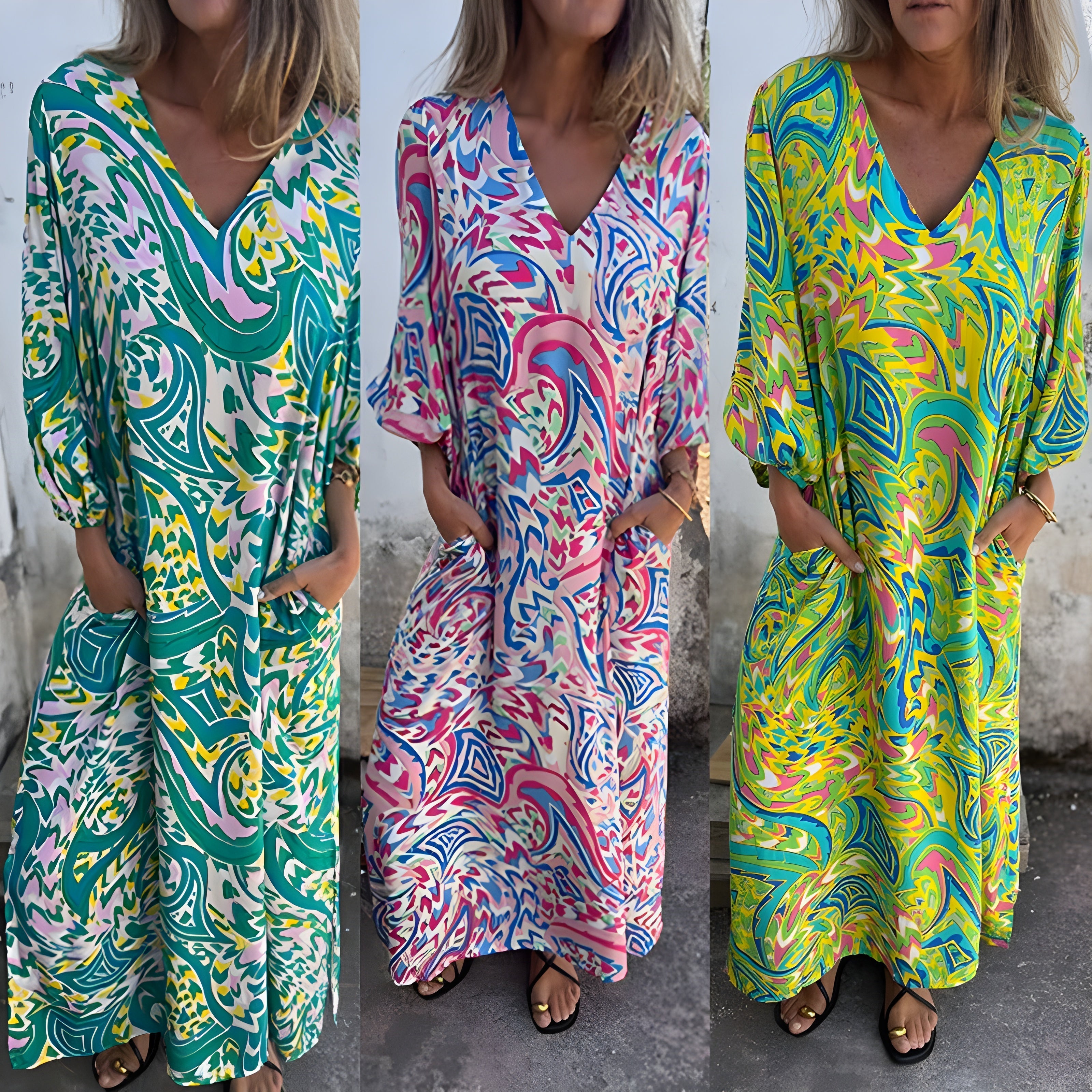 Maxi Dress with Hidden Pockets – Green