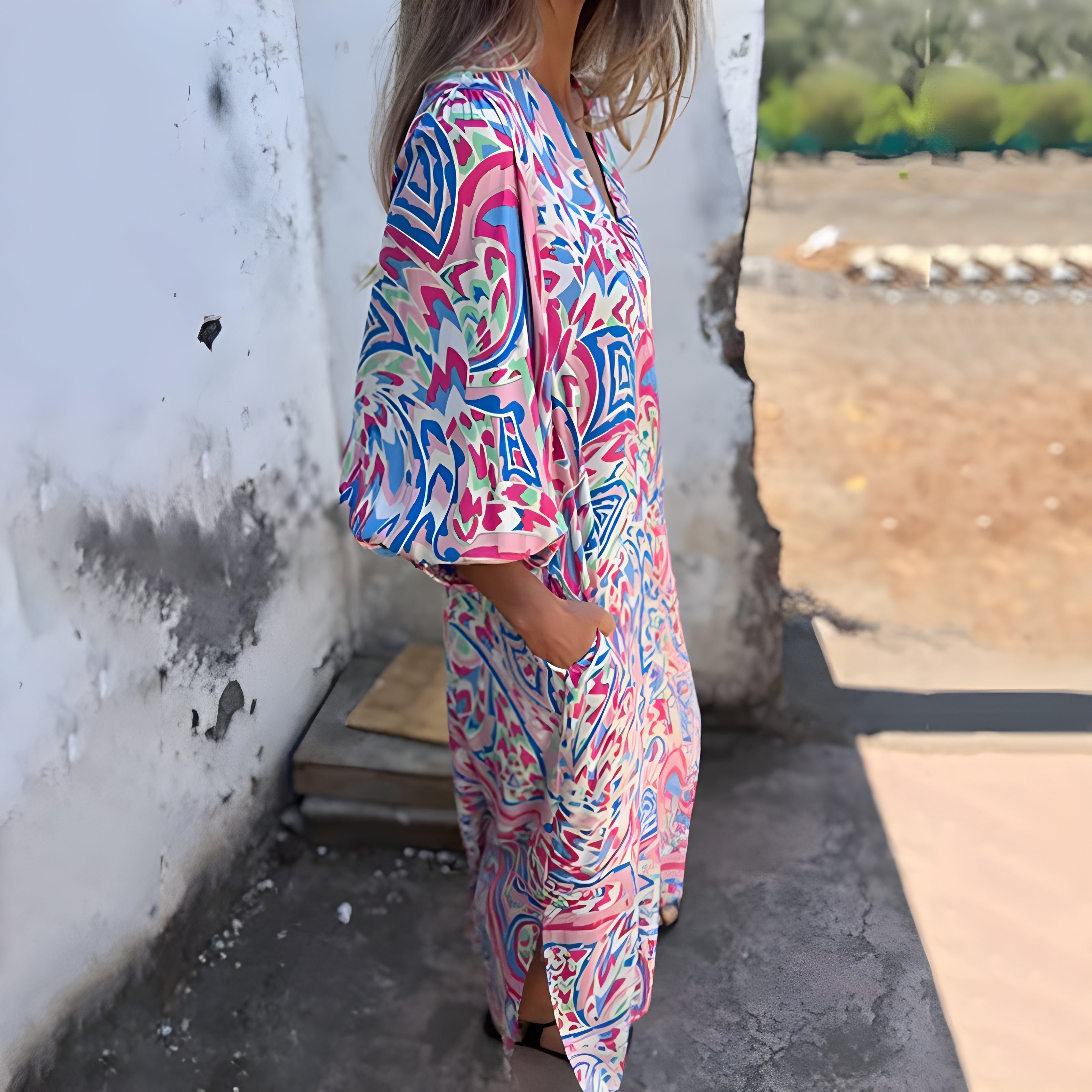 Maxi Dress with Hidden Pockets – Green