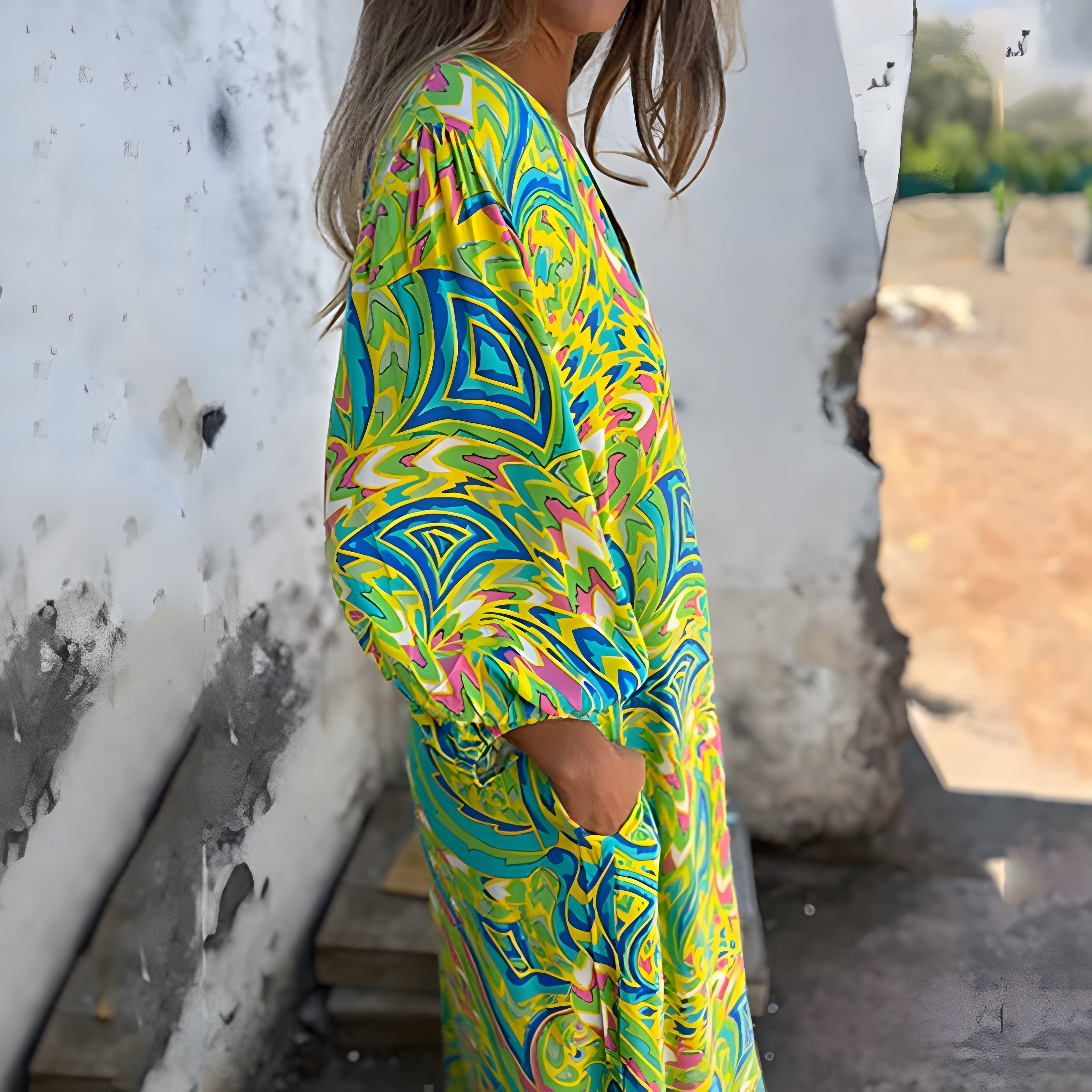 Maxi Dress with Hidden Pockets – Green