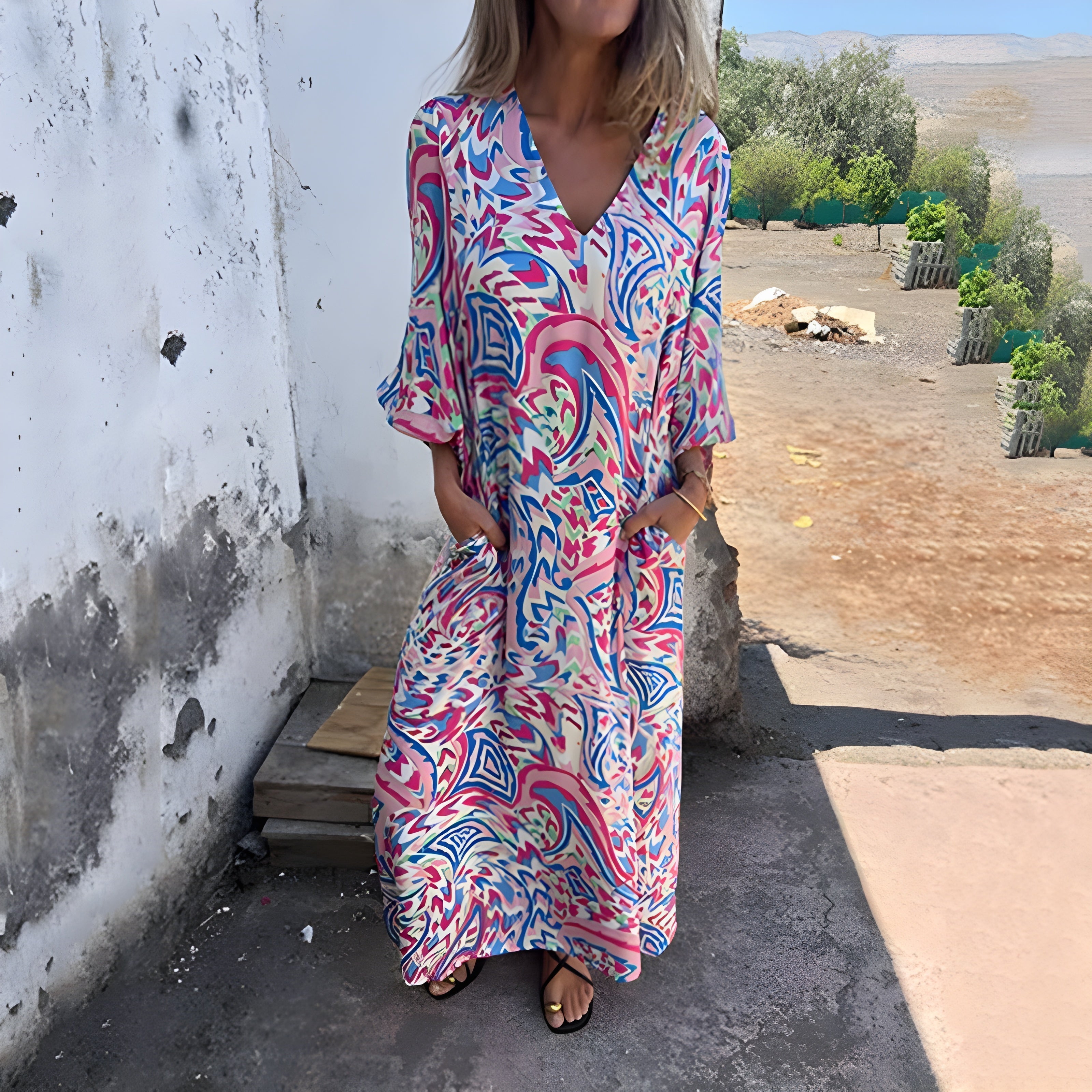 Maxi Dress with Hidden Pockets – Green