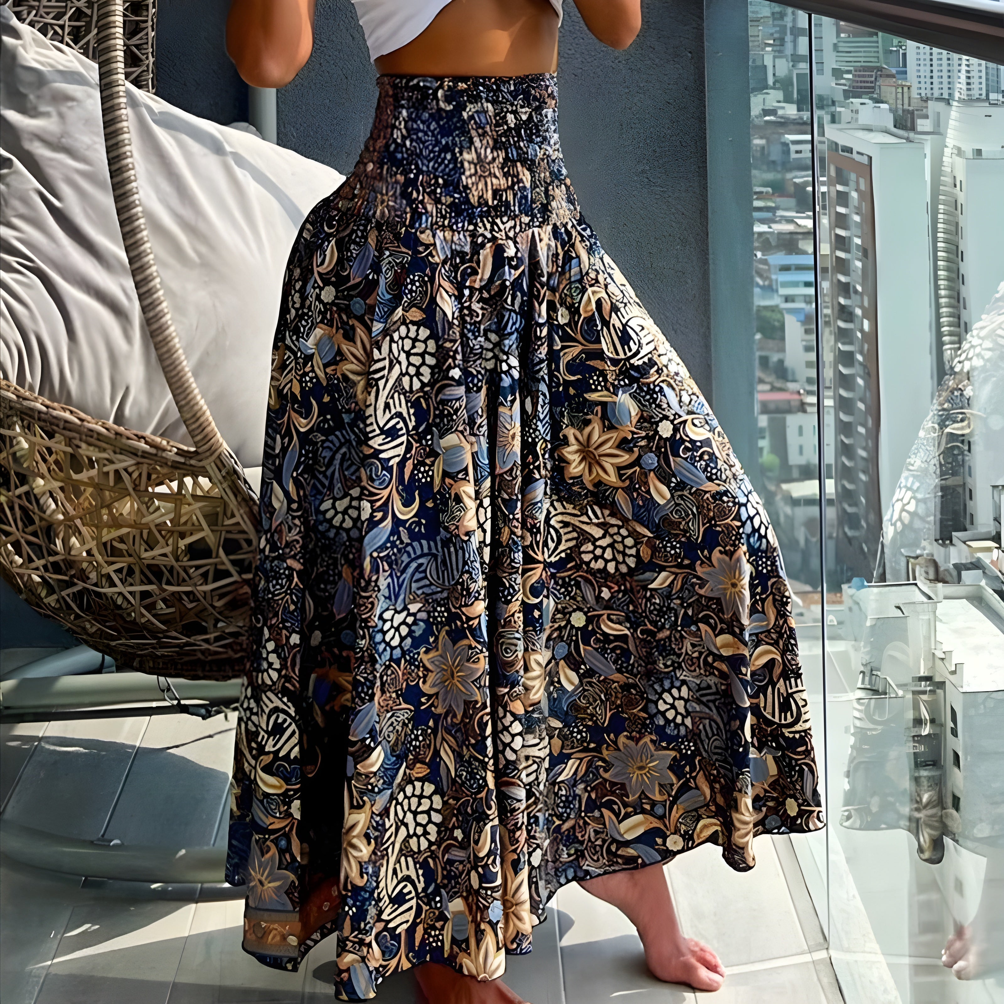 Boho Paisley Maxi Skirt