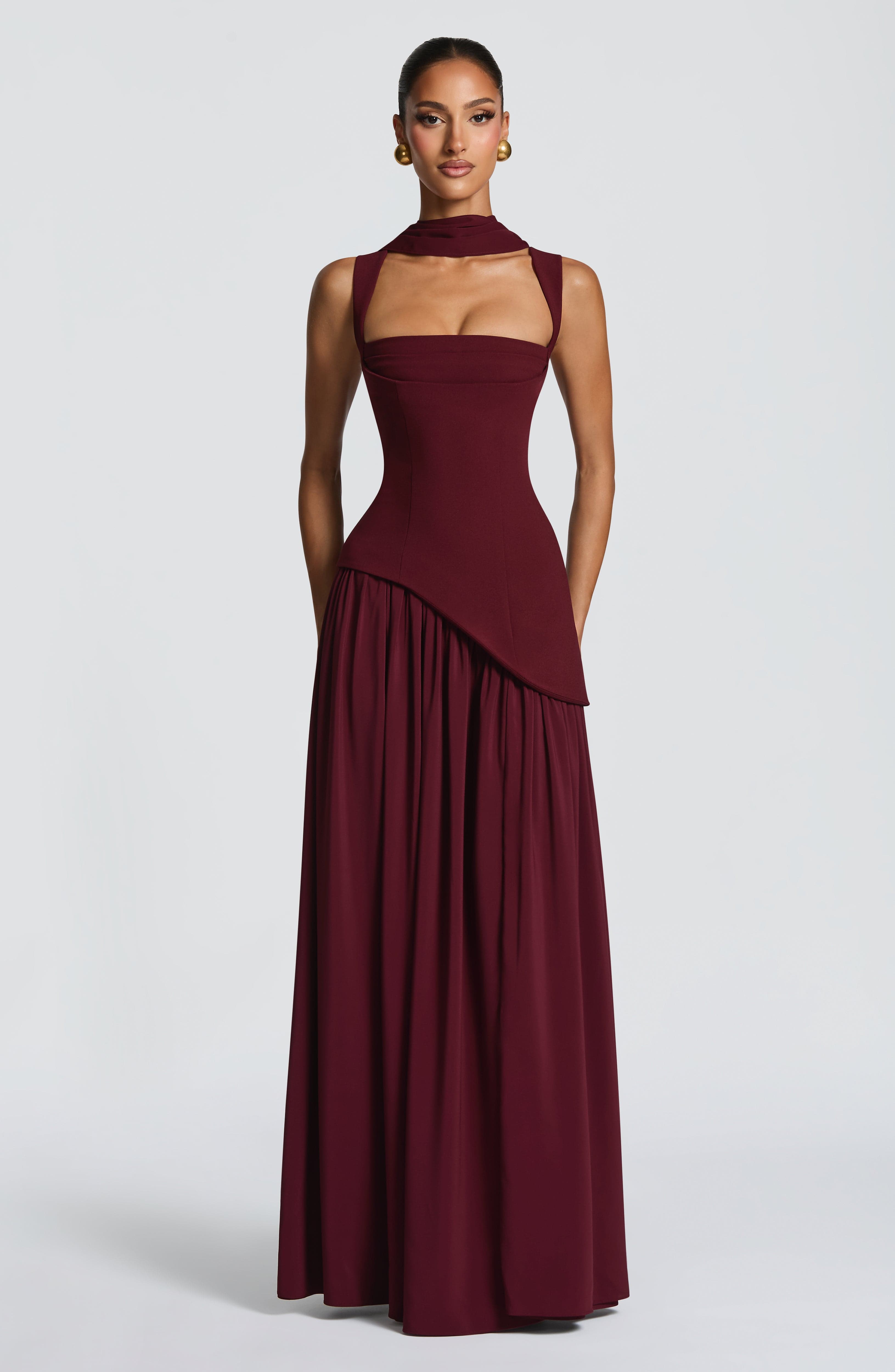 Seraphine Maxi Dress – Cherry Lacquer