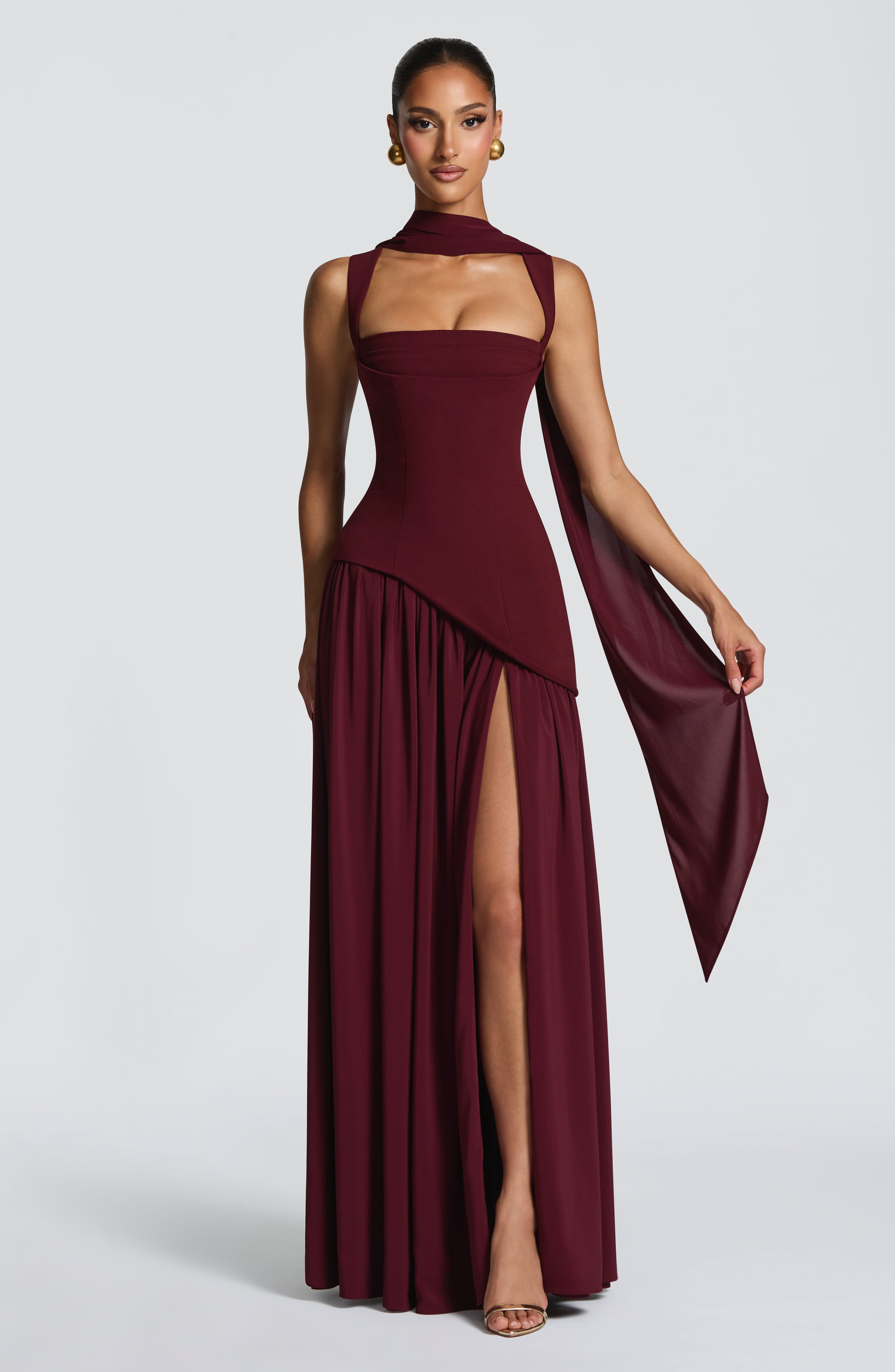 Seraphine Maxi Dress – Cherry Lacquer