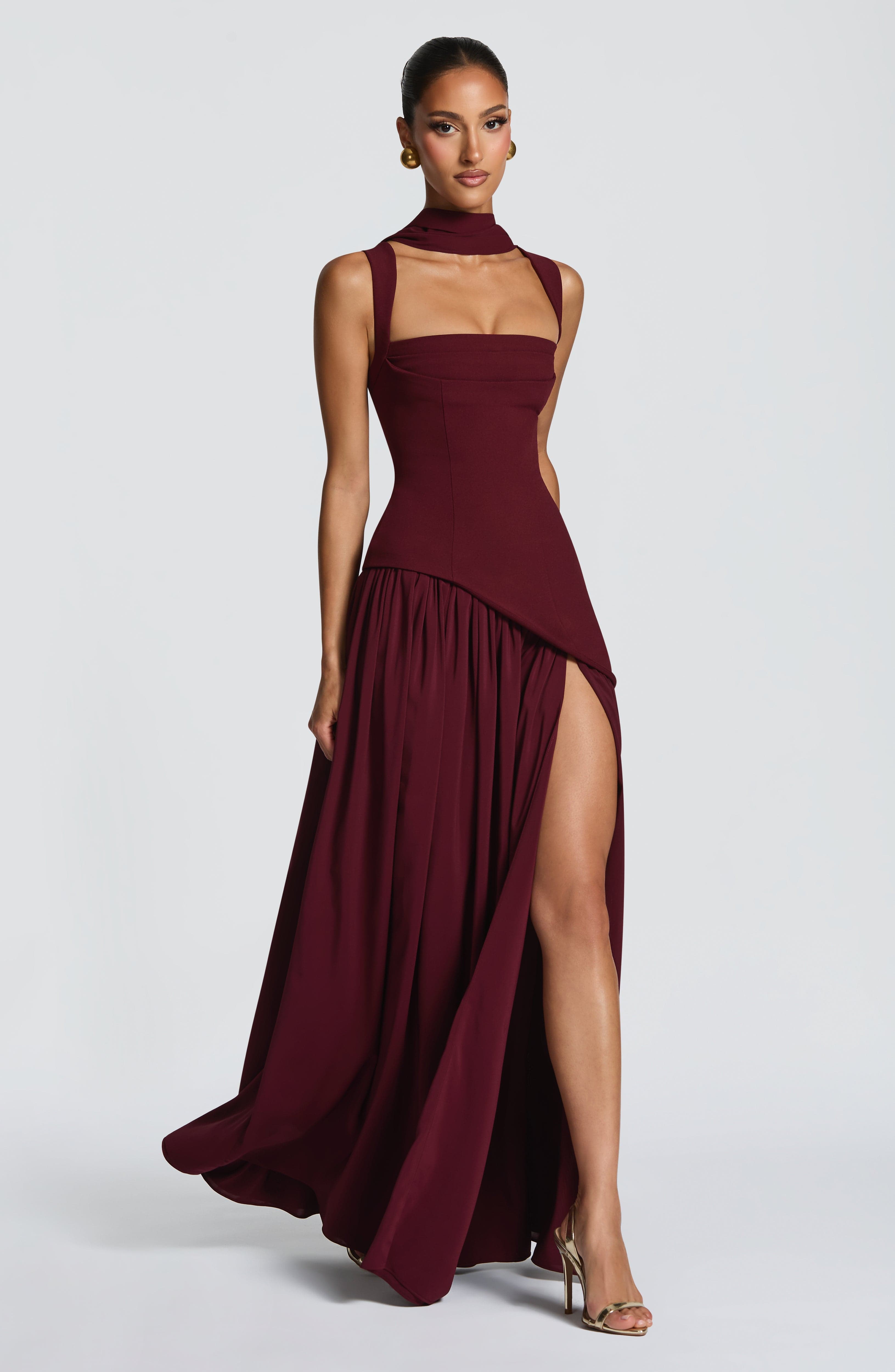 Seraphine Maxi Dress – Cherry Lacquer