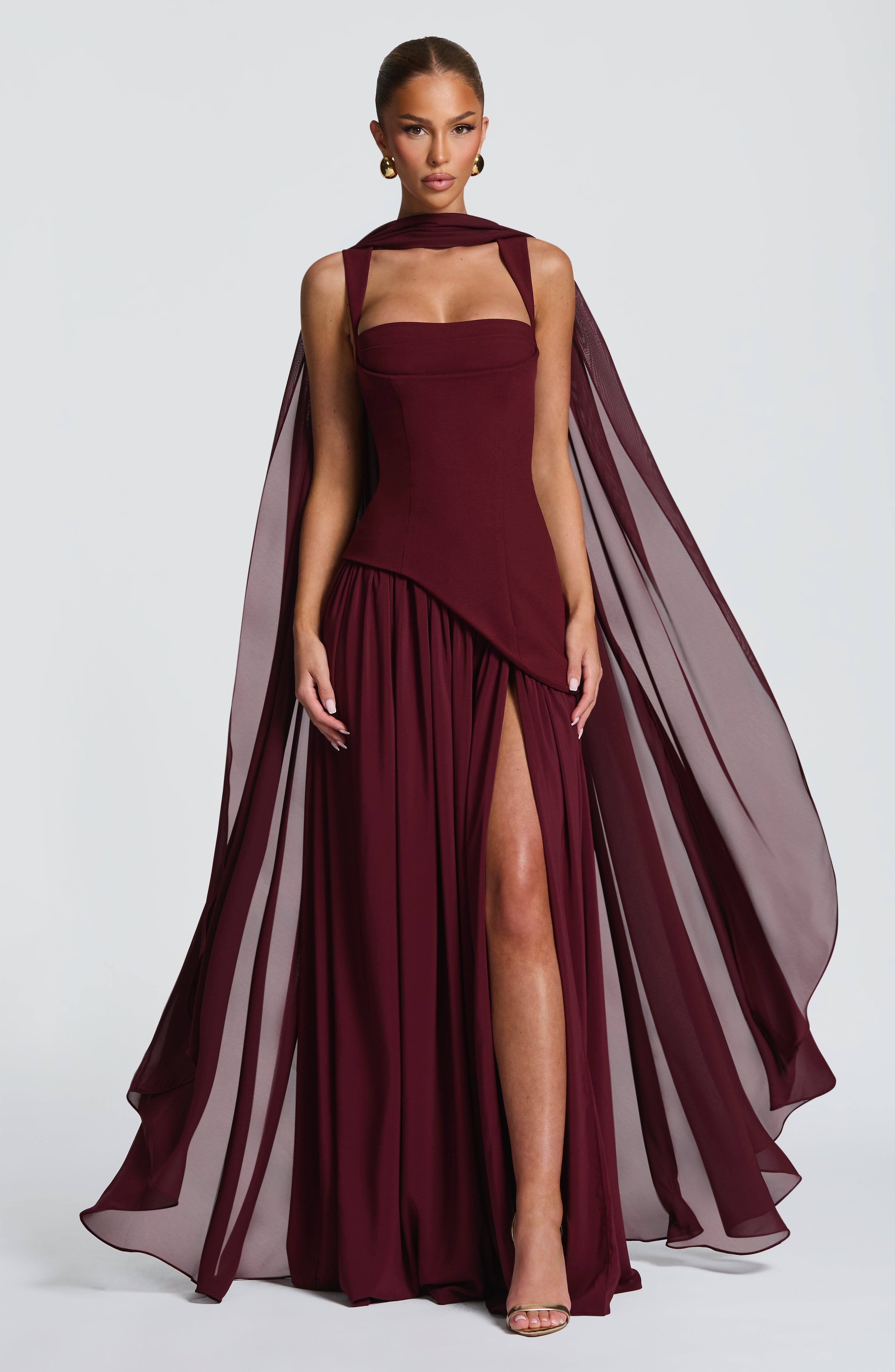 Seraphine Maxi Dress – Cherry Lacquer