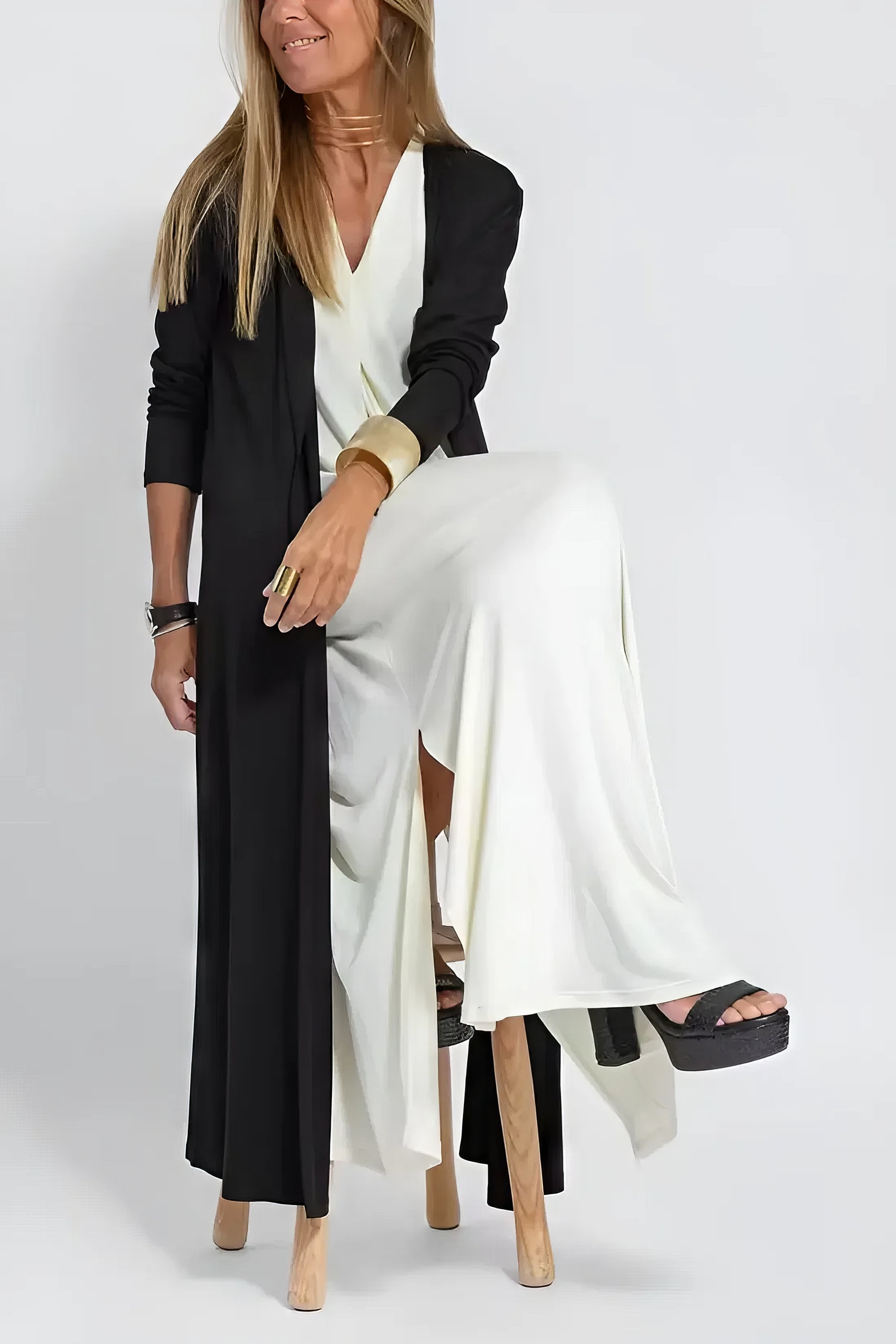 Maxi Dress with Matching Cardigan