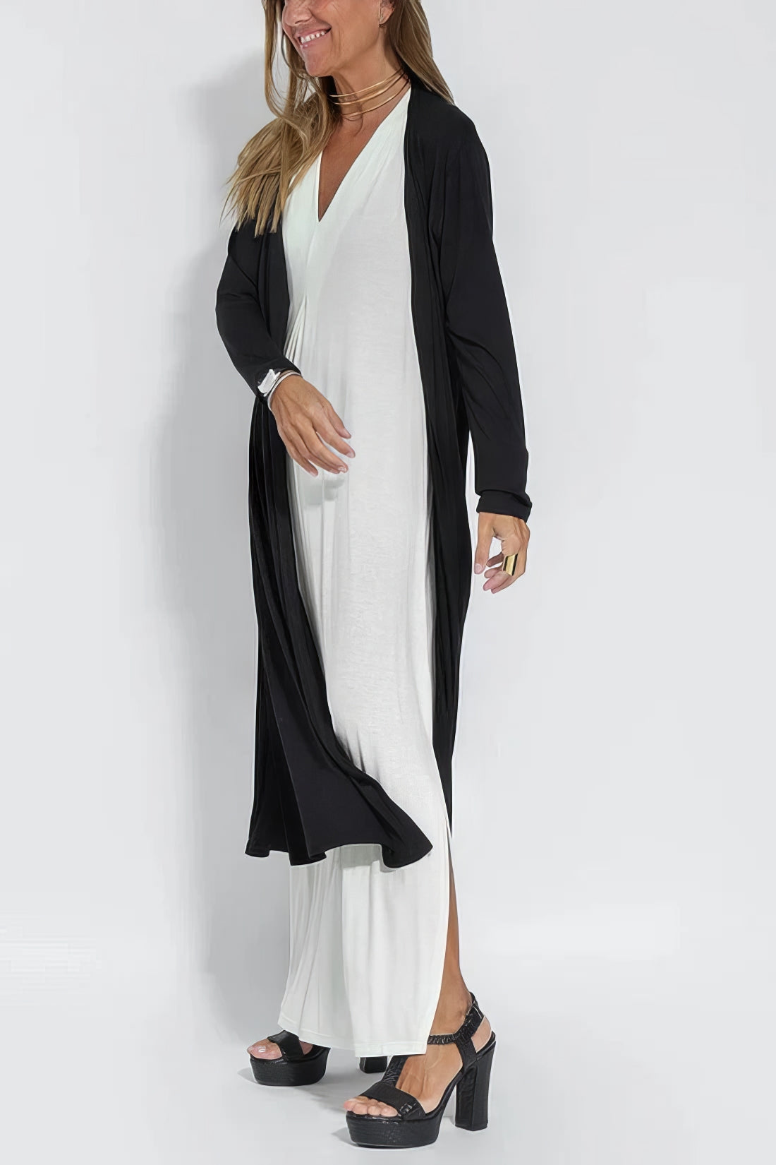 Maxi Dress with Matching Cardigan