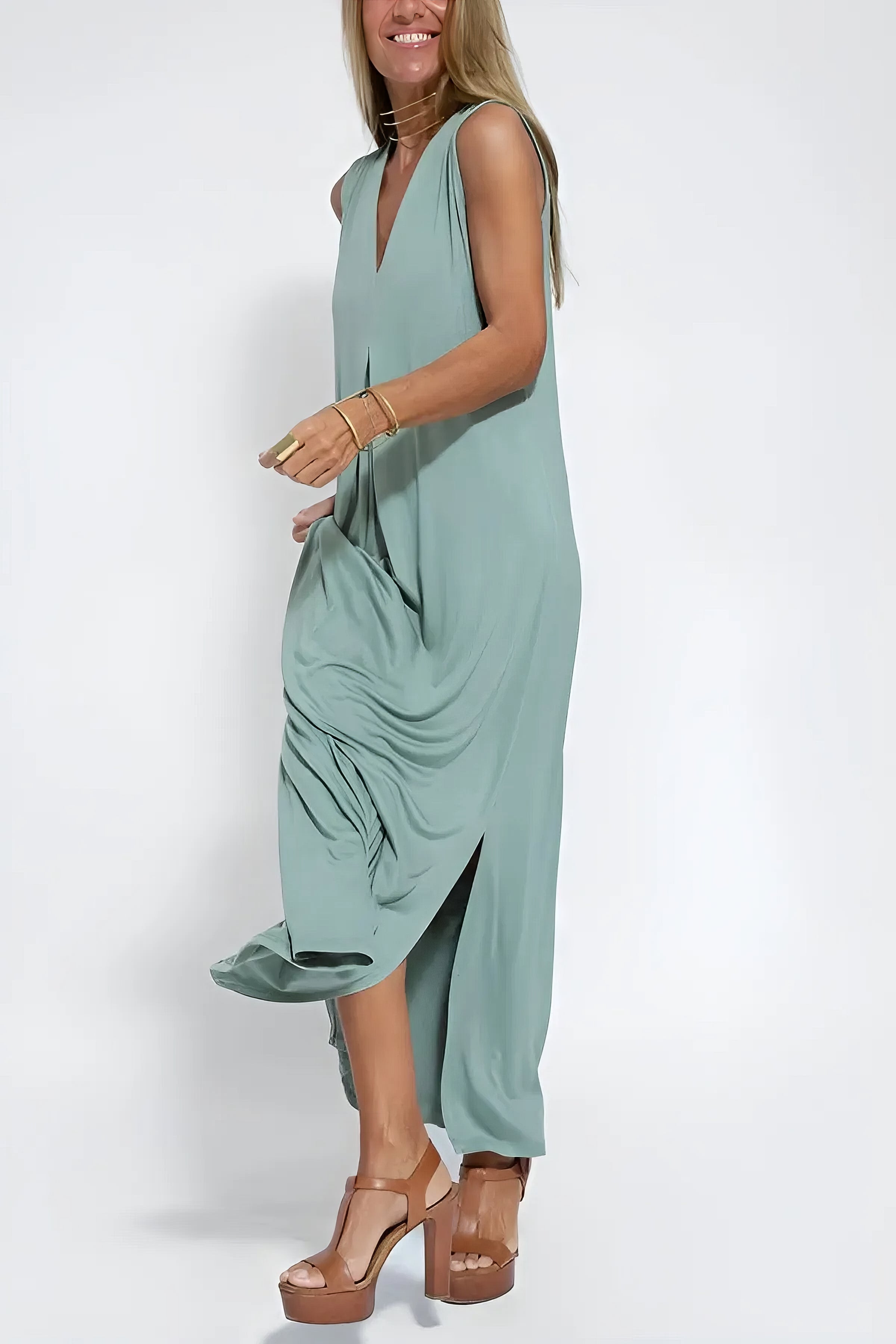 Maxi Dress with Matching Cardigan