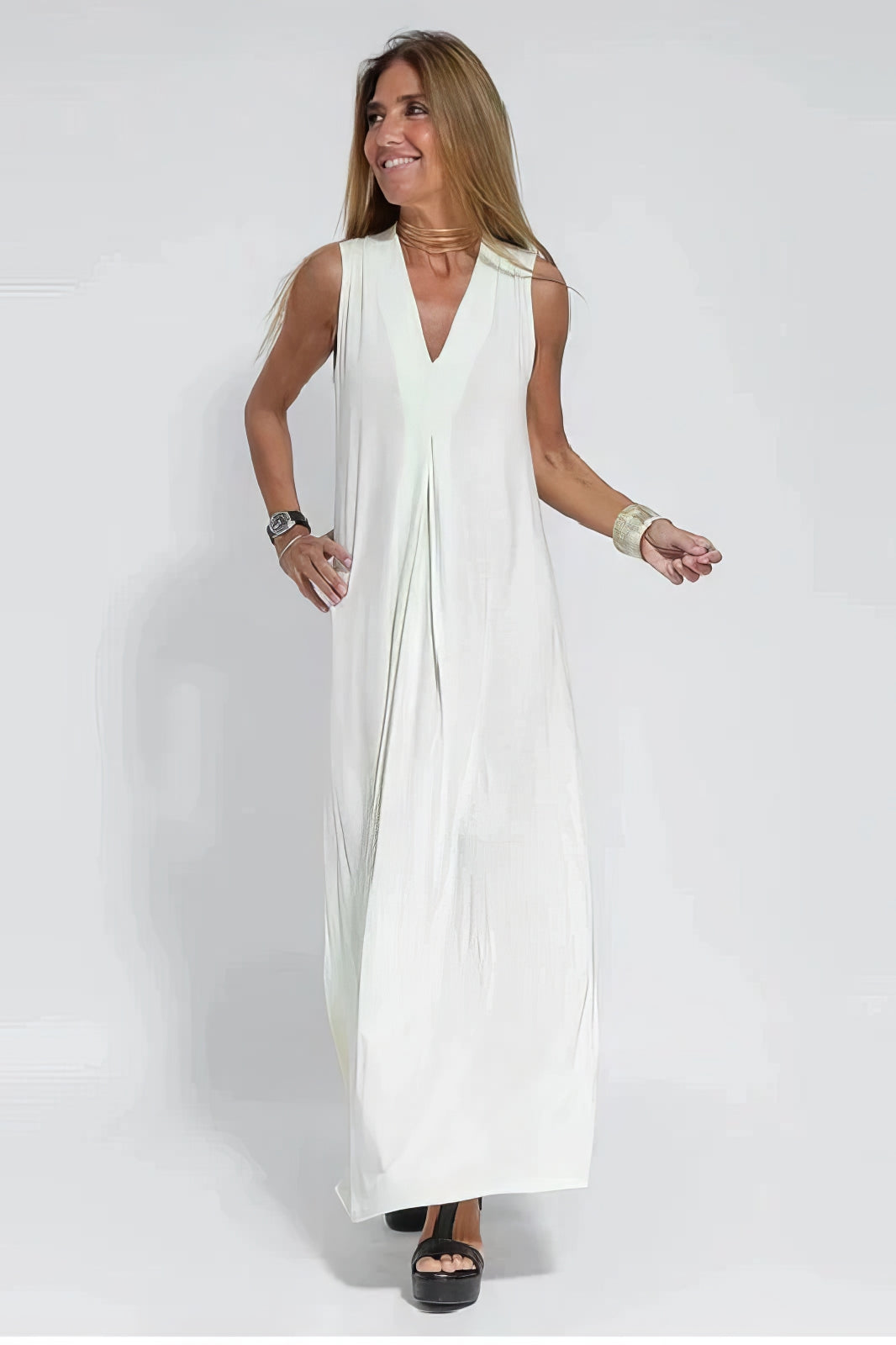 Maxi Dress with Matching Cardigan
